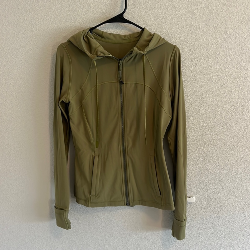 Lulu lemon zip up jacket size 8. Olive green
